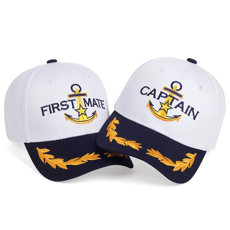 Men Women Baseball Caps Nautical Marine Sailor Navy Captain Hats Adjustable Cotton Hat for Party Performance Costume Cosplay Y2K