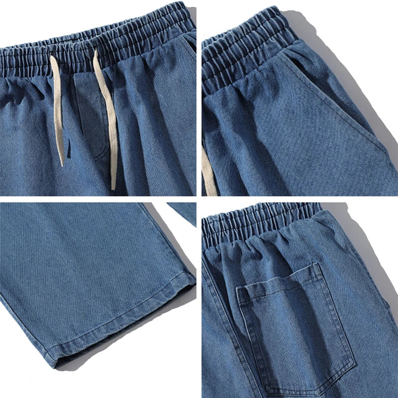 Oversized 5XL Men's Wide-leg Jeans Spring Black Gray Fashion Baggy
