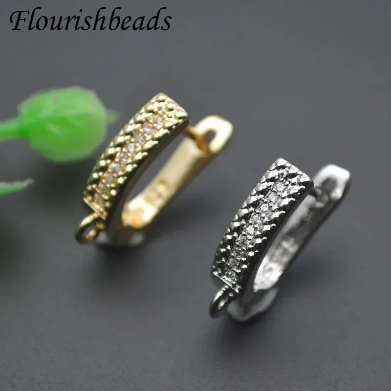 Nickle Free Anti-rust Real Gold Plating Metal Earring Hooks Women Jewelry Making Components 30pieces