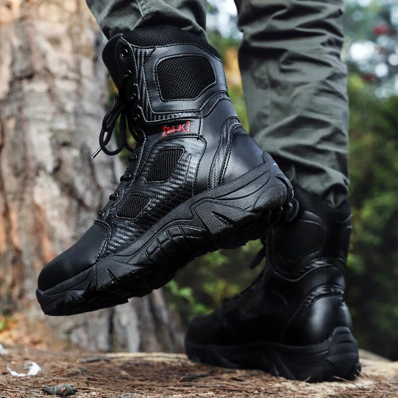 Work Security Steel Toe Men's Boots Anti-smashing Combat Ankle Boot Military Tactical Desert Boot