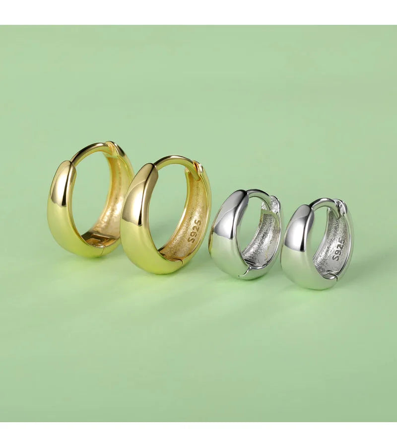 TrustDavis Real 925 Sterling Silve Fashion Inside Diameter 6 7 8 9 10mm Hoop Earrings For Women Men Personality Jewelry DG0132