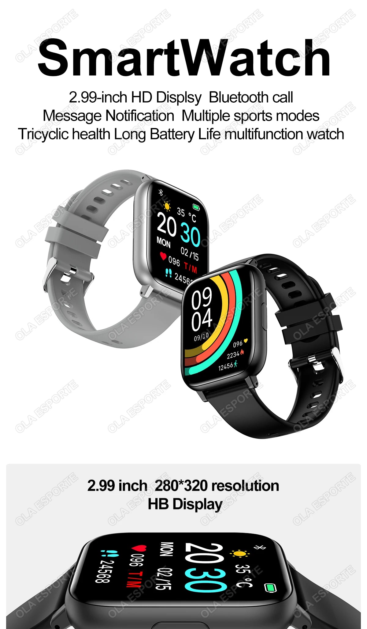 New Sport Smart Watch GPS Tracker Waterproof Men Women Business SmartWatch Bluetooth Phone Call Diy Watch Faces Heart Rate Bands
