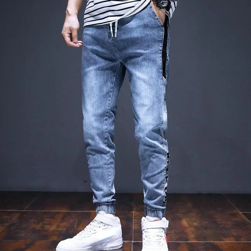 Trousers Harem Oversize Jeans for Men Tapered Male Cowboy Pants with Pockets