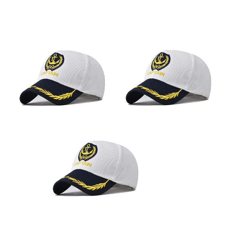 Men Women Baseball Caps Nautical Marine Sailor Navy Captain Hats Adjustable Cotton Hat for Party Performance Costume Cosplay Y2K