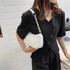 Mini Fashion Women'S Shoulder Bag Felt Solid Color Retro Underarm Bags