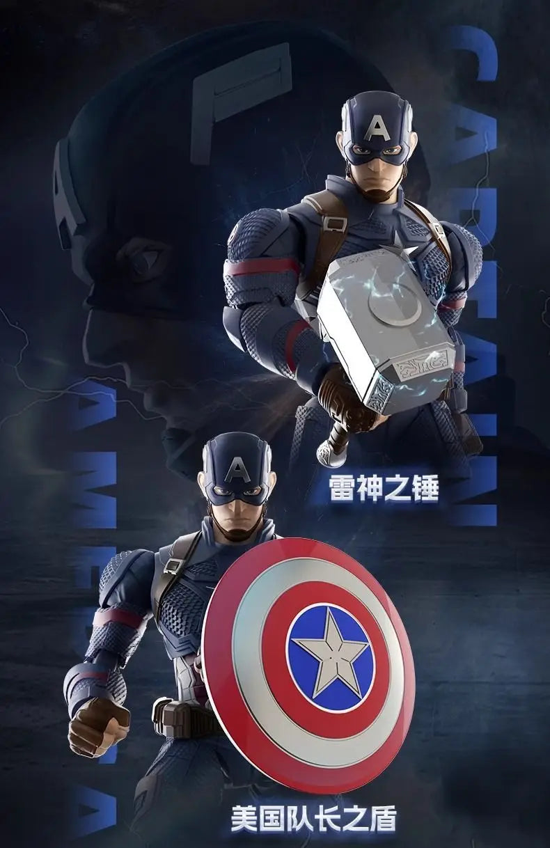 Original Blokees Marvel Champion Class Captain America Anime Figure Action Assembly Building Collection Model Toys Hobby Gifts