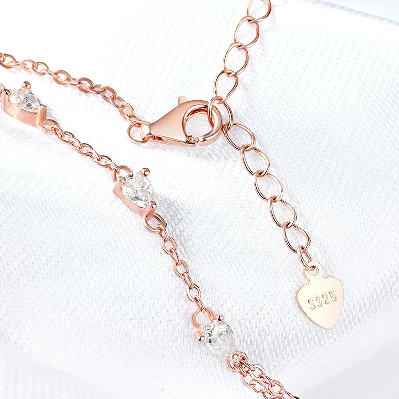 Smyoue Pear Cut Genuine Moissanite Bracelets for Women Girls Luxury Chain Lab Diamond S925 Sterling Silver Plated 18K Jewelry