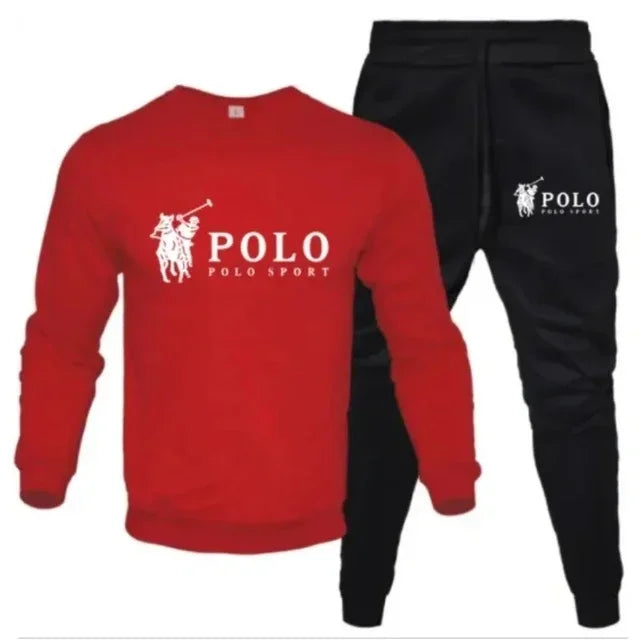 Men's autumn and winter set of round-neck sweatshirts and jogging pants, fashionable for autumn and winter, fitness and casual