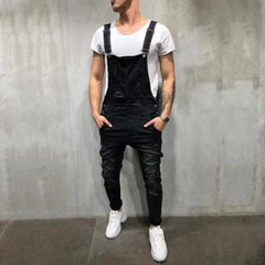 Men Stylish Slim Biker Jeans Bib Overalls Jumpsuits jeans Man Streetwear