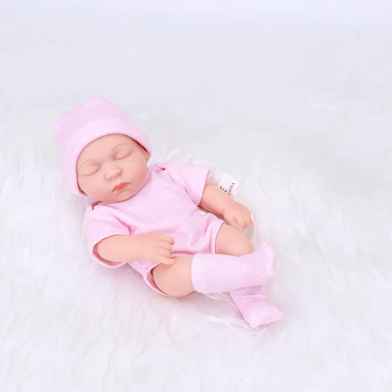 20cm Reborn Dolls Silicone Vinyl Baby Doll Cute Mini Bebe Doll Baby Reborn Doll Toys Waterproof Vinyl Doll For Girls Gift