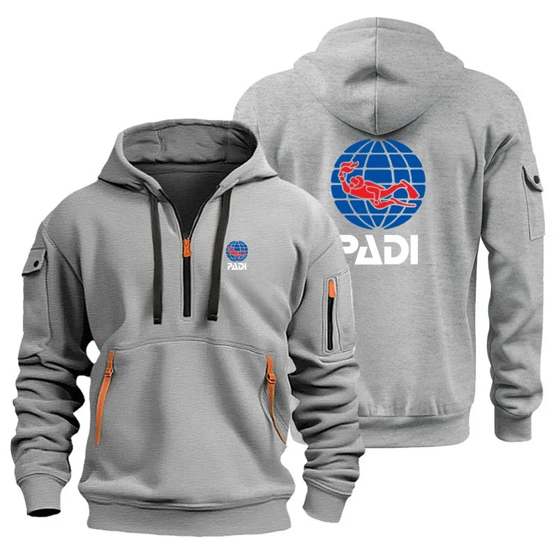 Padi's new men's casual sportswear, men's hooded sportswear, outdoor activity training clothes, printed fashionable home furnish