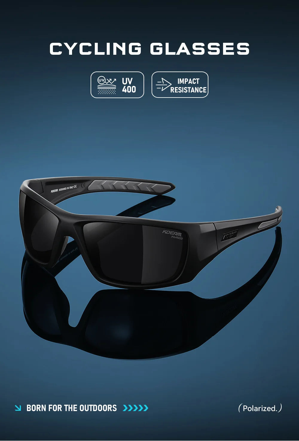 KDEAM Outdoor Sports Polarized Sunglasses Men's Fishing TR90 Frame UV Protection Lens Shield Sun Glasses Women Eyewear with Box