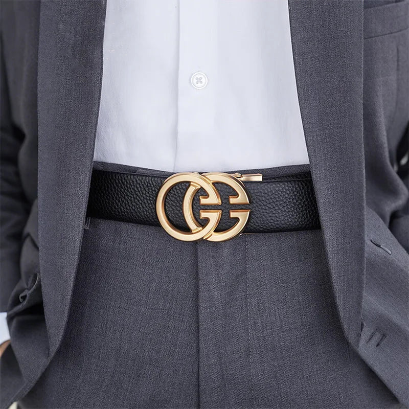 Luxury Brand Famous Genuine Leather Male Belts Business Men Belts for Pants Jeans Strap High Quality Designers Double G Buckle