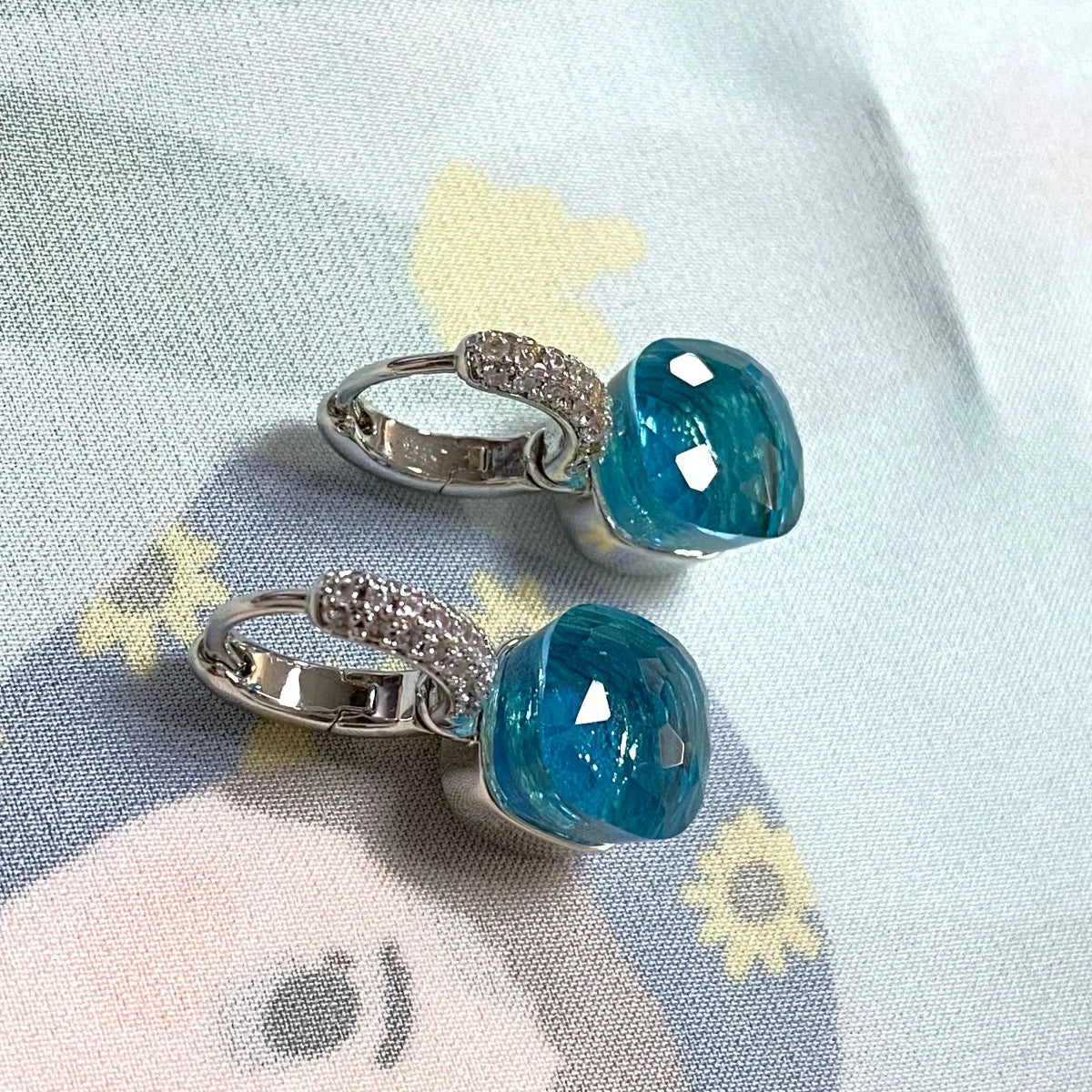 Classic Candy Color Earrings Inlay Transparent Zircon 27Colors Crystal Earrings Platinum Plated Fashion Jewelry For Women