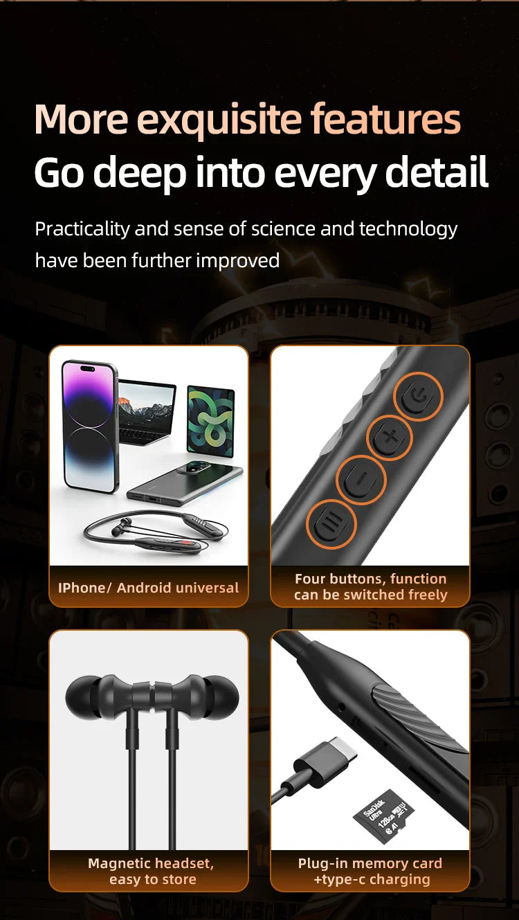 BT8 Wireless Bluetooth Earphones Headphones Outdoor Sports Headset 5.3 With Charging Bin Display Touch Control Earbuds for Muisc