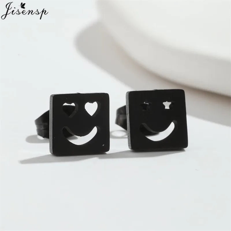Mini Stainless Steel Earings Fashion Jewelry Cute Heart Music Leaf Bunny Sun Stud Earrings for Women Lion Ear Studs Pendientes