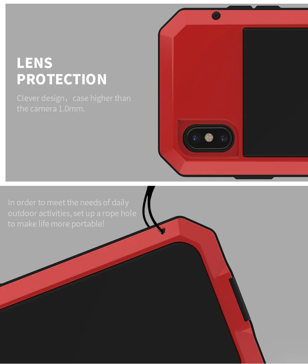Heavy Duty Protection Armor Metal Phone Case for iPhone 17 16 15 14 13 12 11 Pro XS MAX SE XR X 6 7 Aluminum Shockproof Cover