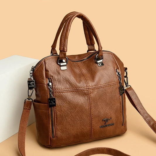 Hot Sale High Quality Leather Backpack Women Shoulder Bags Multifunction Travel Backpack School Bags for Girls Bagpack Mochila