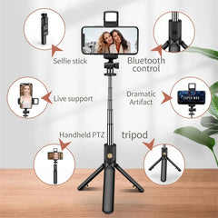 Bluetooth Wireless Selfie Stick Mini Tripod Monopod Remote Shutter With Fill Light