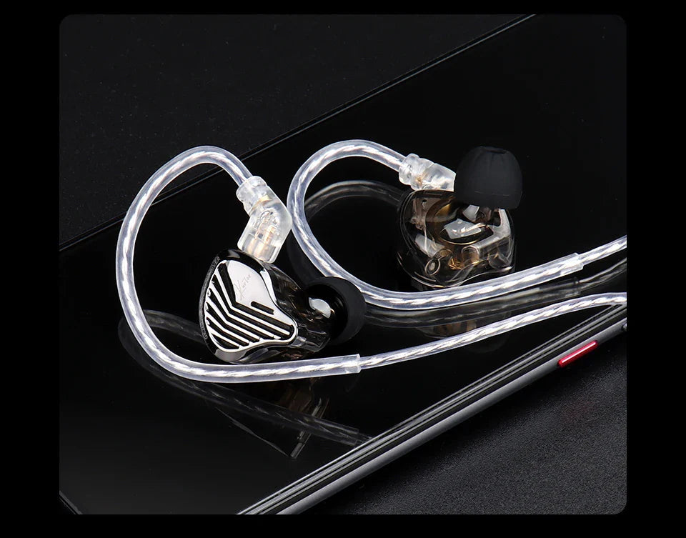 GK KUNTEN Dynamic Drive Headphones HIFI Heavy Bass Earbuds Sports Metal Headphones Detachable Headphones 2PIN KZ Zenith EDX