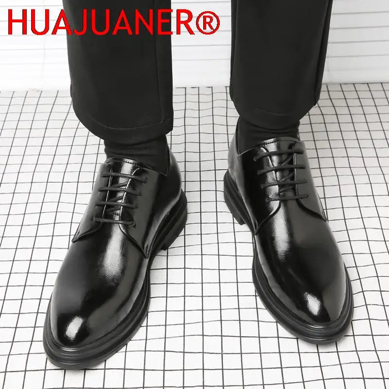 Elevator Shoes Men Dress Shoes 3/6/8 cm Men Formal Shoes Winter/Spring Classic Business Luxury Men Oxfords Footwear Suit Shoes