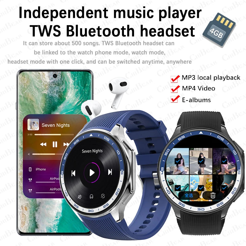 OPPO DT Watch X Bluetooth Call Smart Watch 4GB Memory Recording MP3+MP4 Playback 3D Visual Surround Smartwatches Men 2025 New