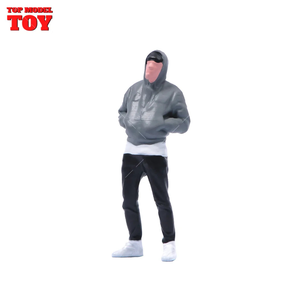Painted Miniatures 1/64 Scale Beauty Handsome Boy Policeman Girls Male Female Scene Figure Model For Car Vehicles Decorate