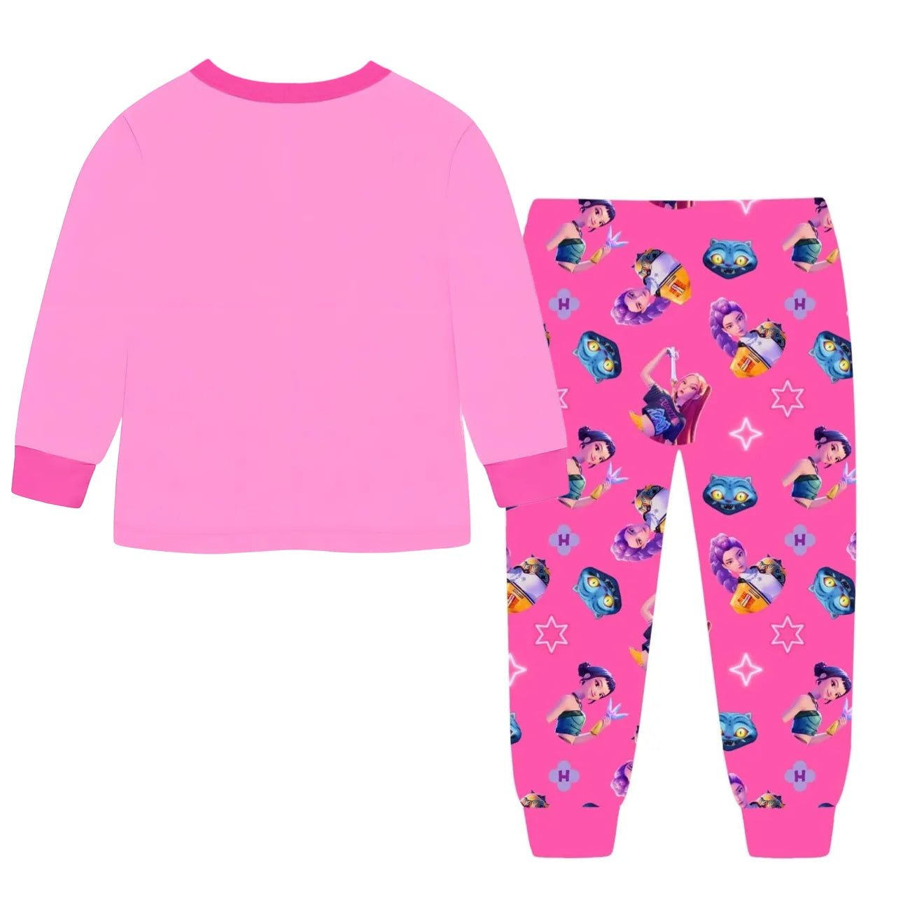 Anime Kpop Demon Hunters Zoey Costume Autumn Pajamas for Children's Clothing 3-14Years Kids Huntrix Rumi Girls Tshirt Pants Sets