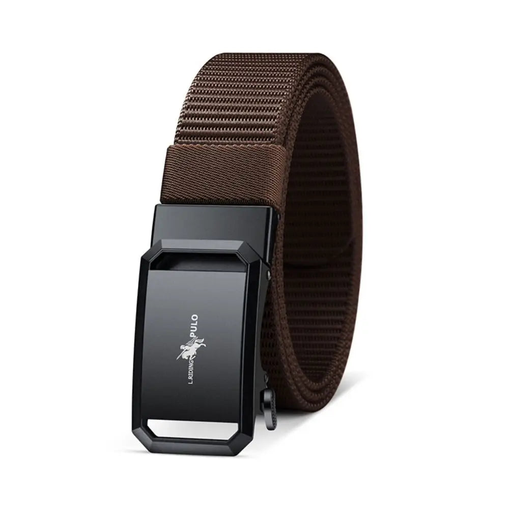Men Business Belt Luxury Brand Quality Nylon Canvas Belt Black Automatic Buckle Belt Casual Simple Wild Style Trendy Jeans Belt