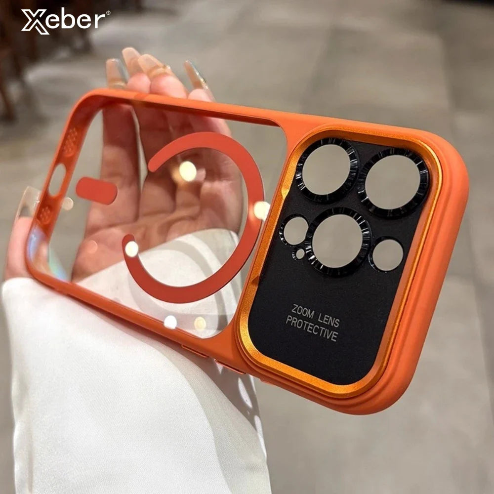 Original Clear Magnetic for Magsafe Case for iPhone 17 16 15 14 13 Pro Max 17 Air Full Lens Camera Protection Shockproof Cover