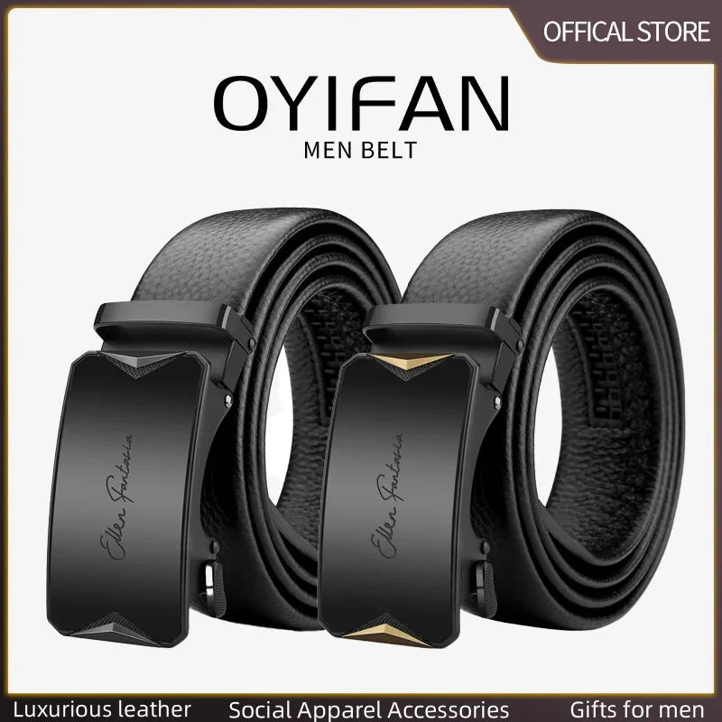 Men's Belt Leather Men Belts Waistband Automatic Belt for Man Mens Male Genuine Waist belts Business belts