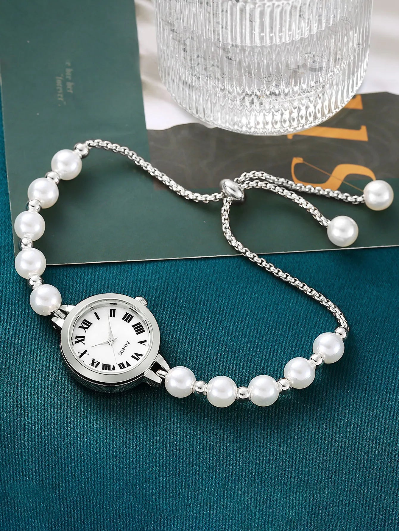 LUCKY FOX New Minimalist Style Pearl Bracelet Women Quartz Watch Fashionable Small Disc Design Light Luxury Jewelry Women Watch