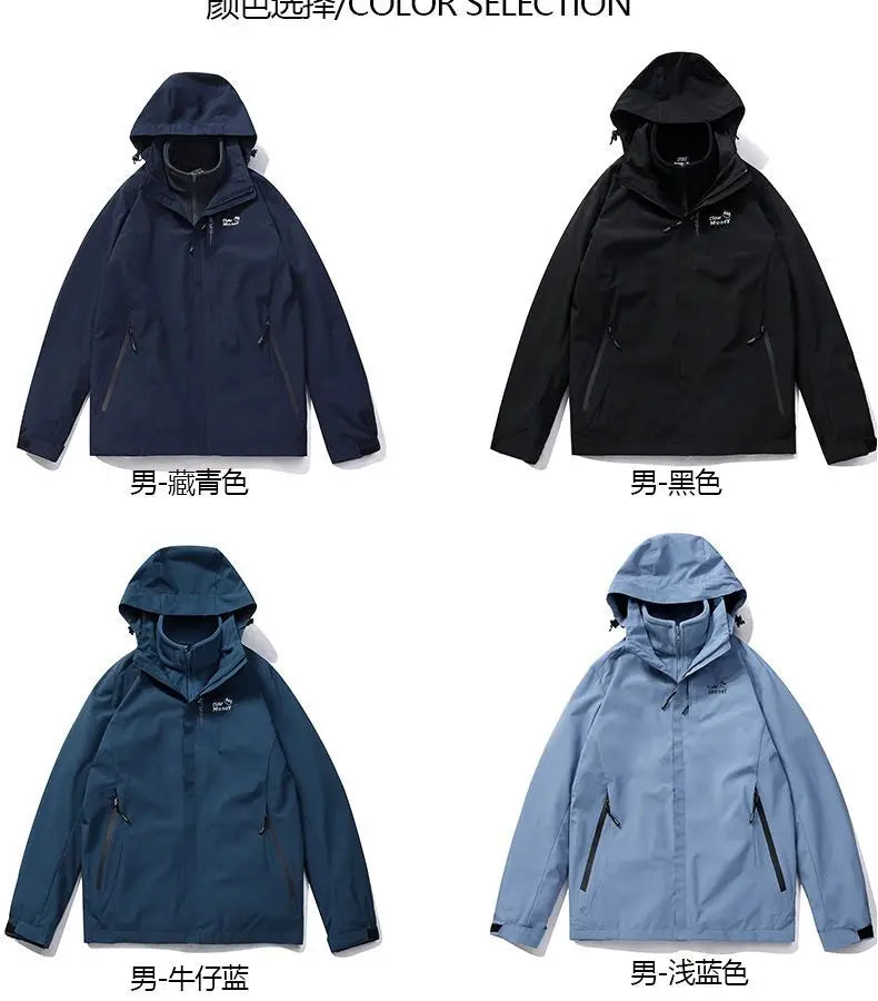 Autumn And Winter Outdoor Coat Men's Two-in-one Detachable Two-piece
