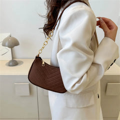 Brand Women Retro Underarm Bag Felt Solid Color Shoulder Bag Casual Purse