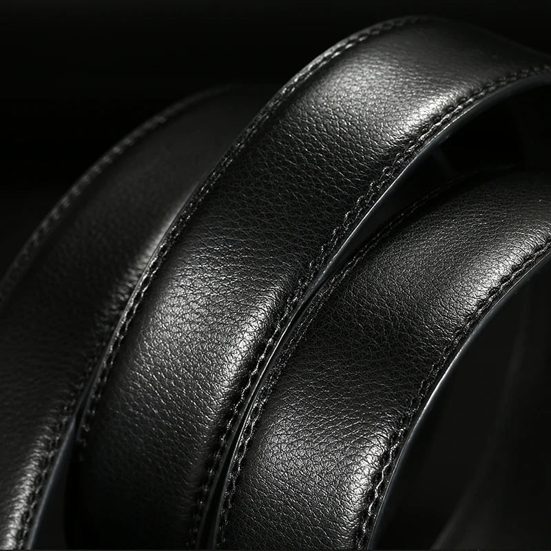 2023 New  cow genuine leather men's belt cowhide strap for male automatic buckle belts for men black buckle belts