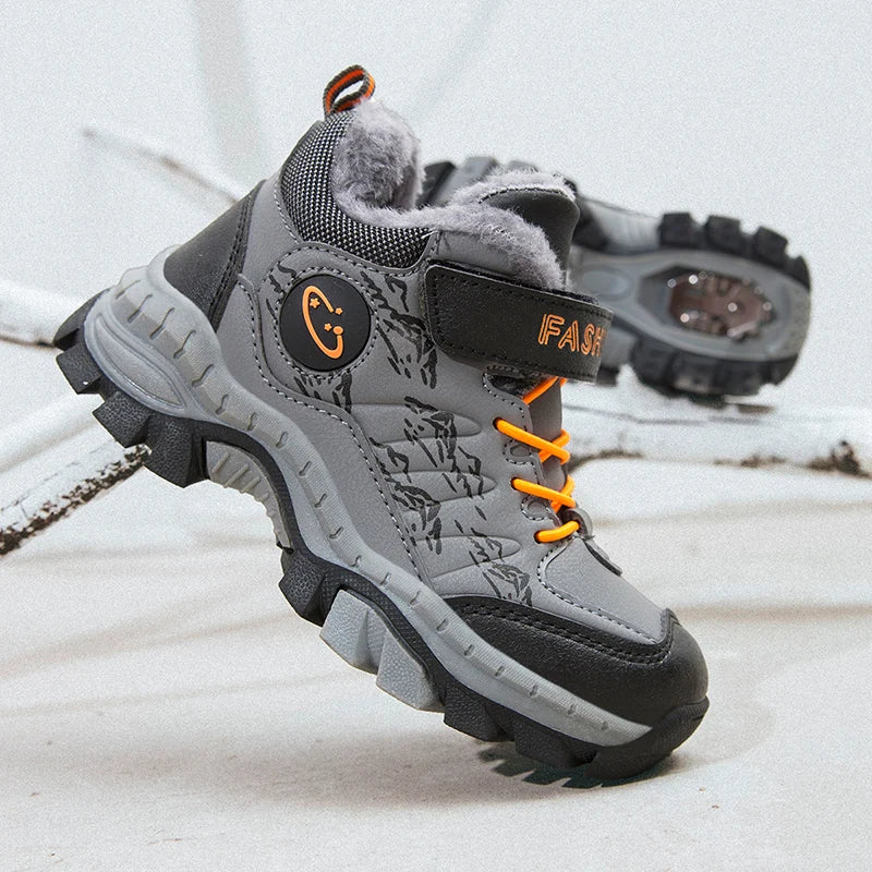 Children Casual Luminous Shoes For Boys Breathable Sneaker Winter Warm Plush Kids