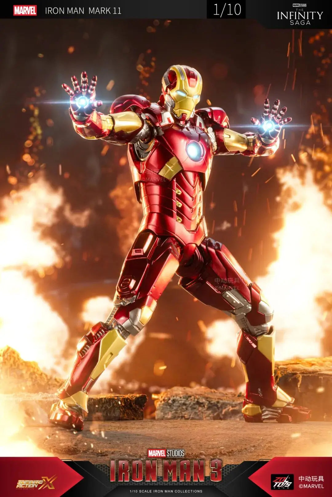 Original ZD Toys Iron Man Tony Stark MK9 MK14 MK12 MK27 MK15 MK35 MK22 MK40 Hammerhead Action Figure Anime Collect Model Gifts