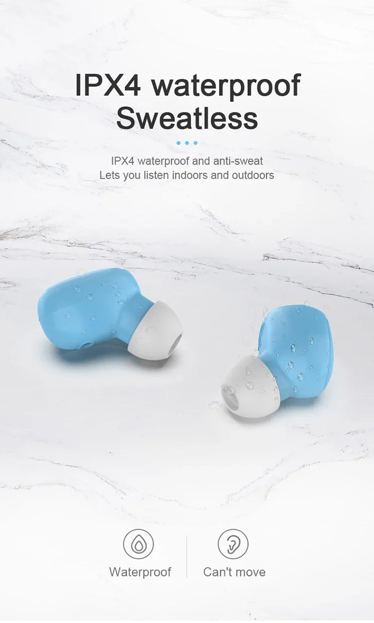 A6S, TWS Wireless Bluetooth Headphone, Stereo Headset, Sports Earbuds, Microphone with Charging Box, Smartphone