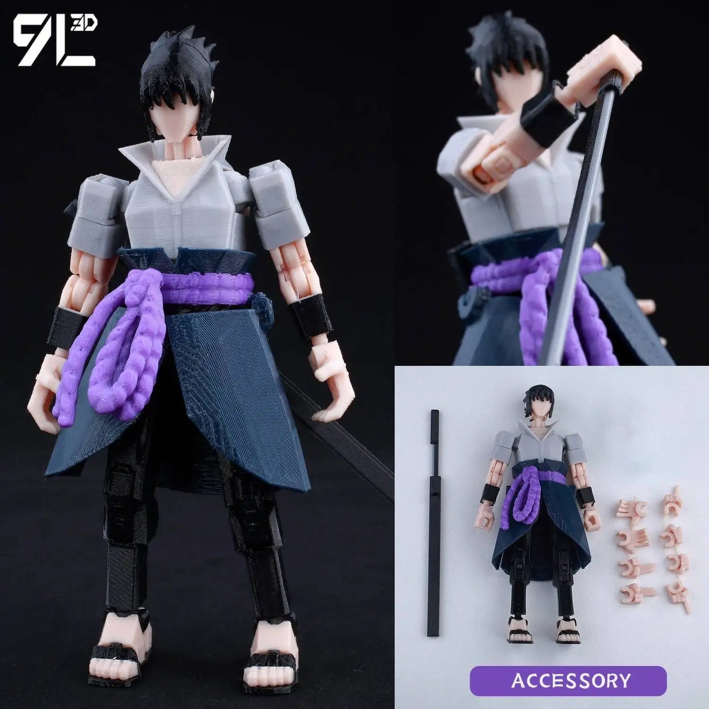 9L3D Printed Demon Slayer AKAZA Tanjiro Kamado Lucky Dummy 13 Movable Shapeshift Action Figures Mannequin Toys for Anime Fans