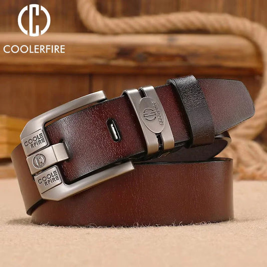 New Men Genuine Leather Belts Cowboy Wide High Quality Buckle Belts for Men Brand Luxury Leisure Vintage Jeans Strap HQ225