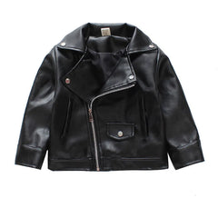 Boys Leather Jacket Solid Color Boy Coats Kids Casual Style Children Jackets