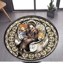 Kingdom Hearts Cartoon Pattern Area Rug Round Floor Mat Living Room Carpet Bathroom