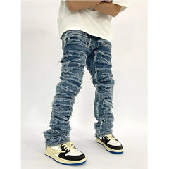 Ripped Jeans Slimming Small Feet Trousers Streetwear Fashion For Men Women