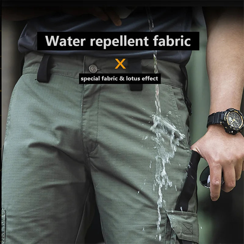Men Cargo Shorts Quick Dry Tactical Short Pants Multi-Pocket Shorts Men's