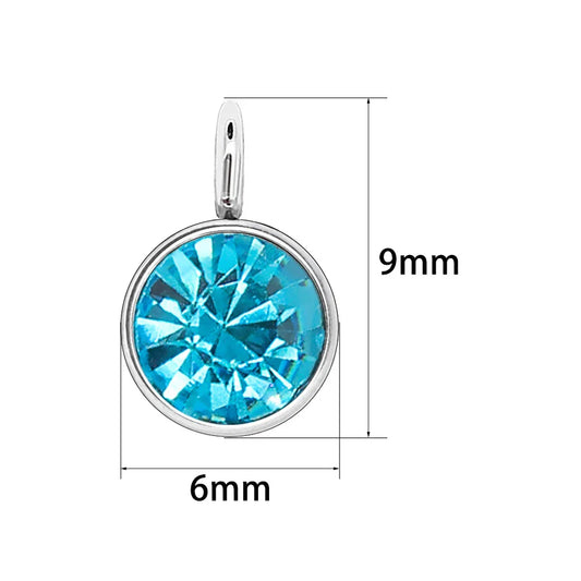 144Pcs/Lot Stainless Steel Birthstone Charms For Women Girl Pendant Earrings Bracelet Jewelry Gift Making DIY Accessories