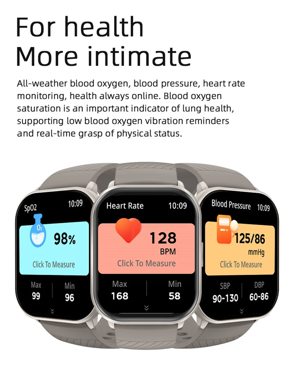 2026 New Lady fashion Smart Watch Men Women Heart Rate Blood Pressure Fitness Tracker Bluetooth Call Smartwatch Man For Android