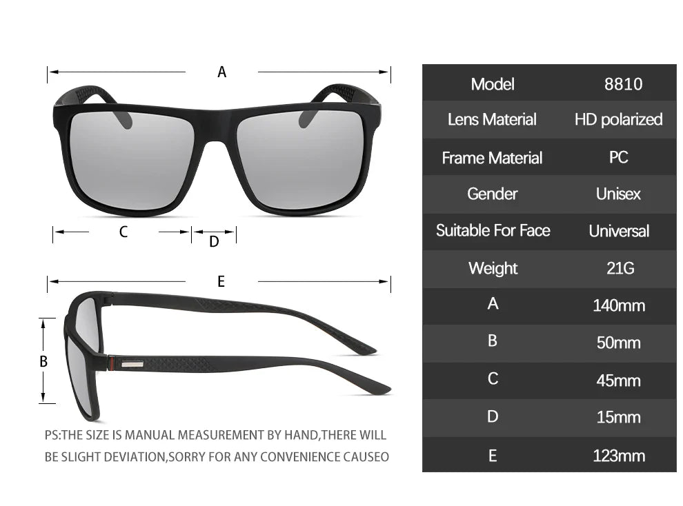 Fashion Vintage Square Sunglasses Men Women Luxury Brand Designer Men's Sun Glasses Driving Fishing UV400 Eyewear Men
