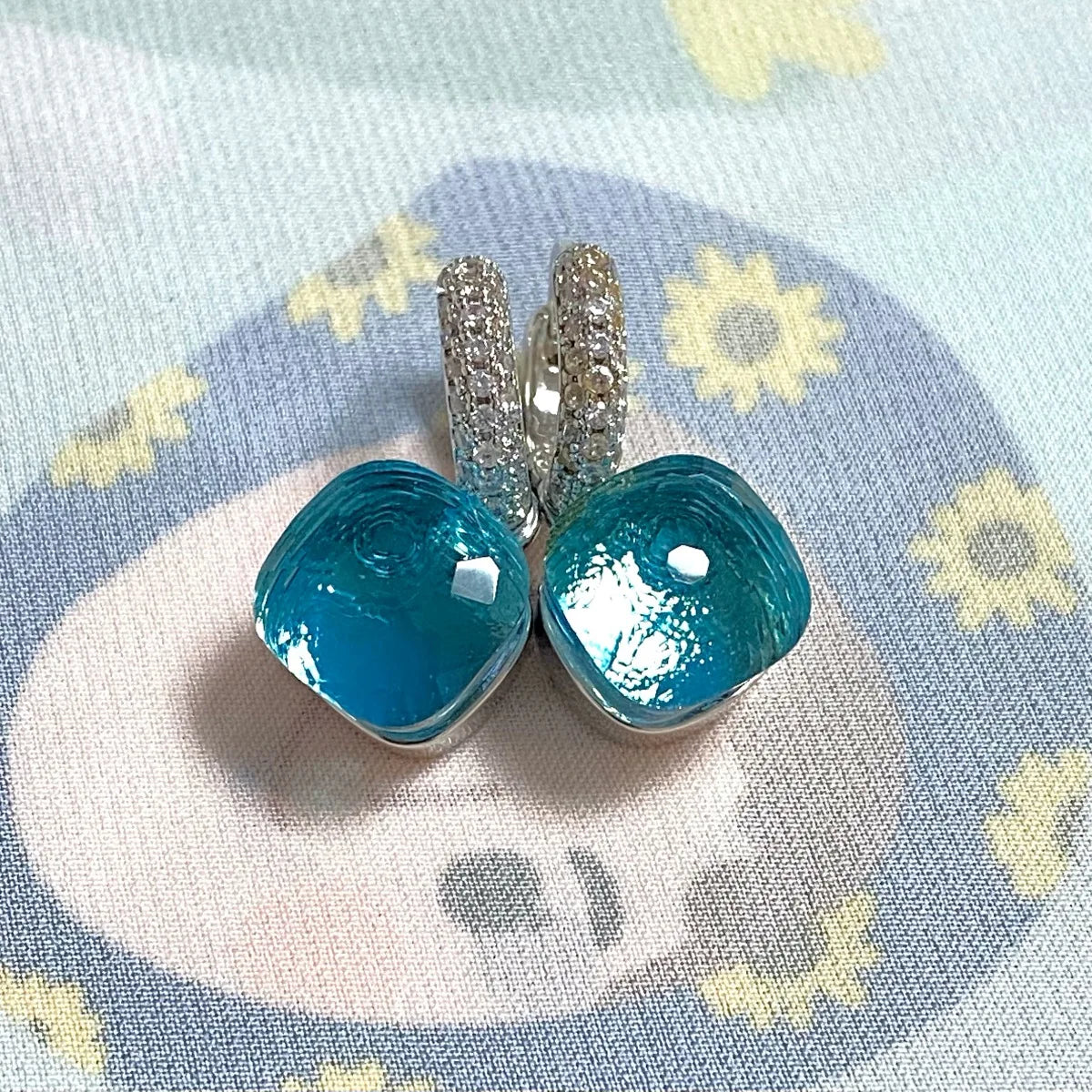 Classic Candy Color Earrings Inlay Transparent Zircon 27Colors Crystal Earrings Platinum Plated Fashion Jewelry For Women