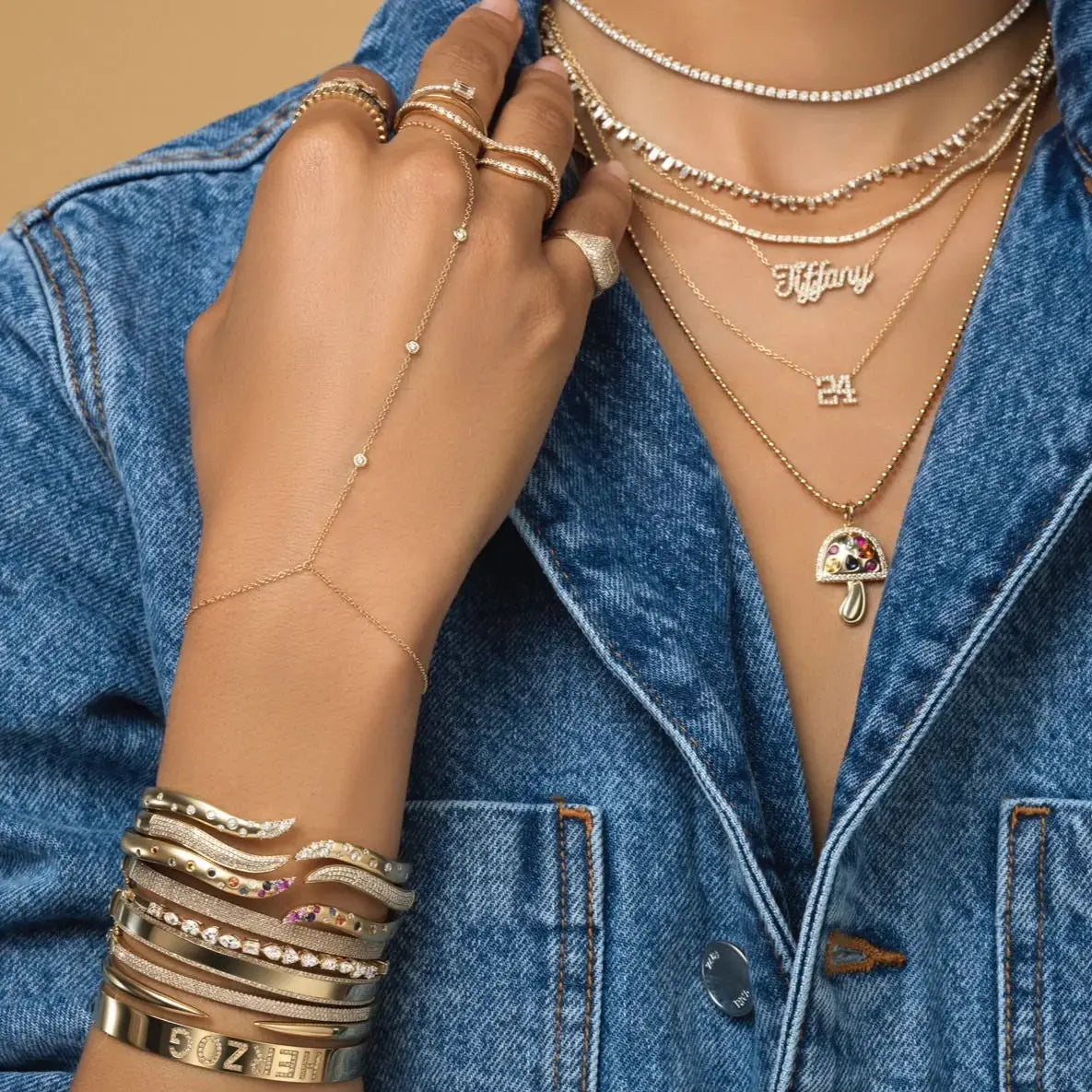 925 Sterling silver Fine Jewelry Geometric Round Bezel CZ Sparking Women Hand Chain Bracelet