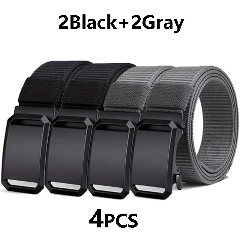 Tactical Belt For Men Canvas Automatic Buckle Belt Man Durable Casual Outdoor Hunting Adventures Training Pants Waist Belt Golf